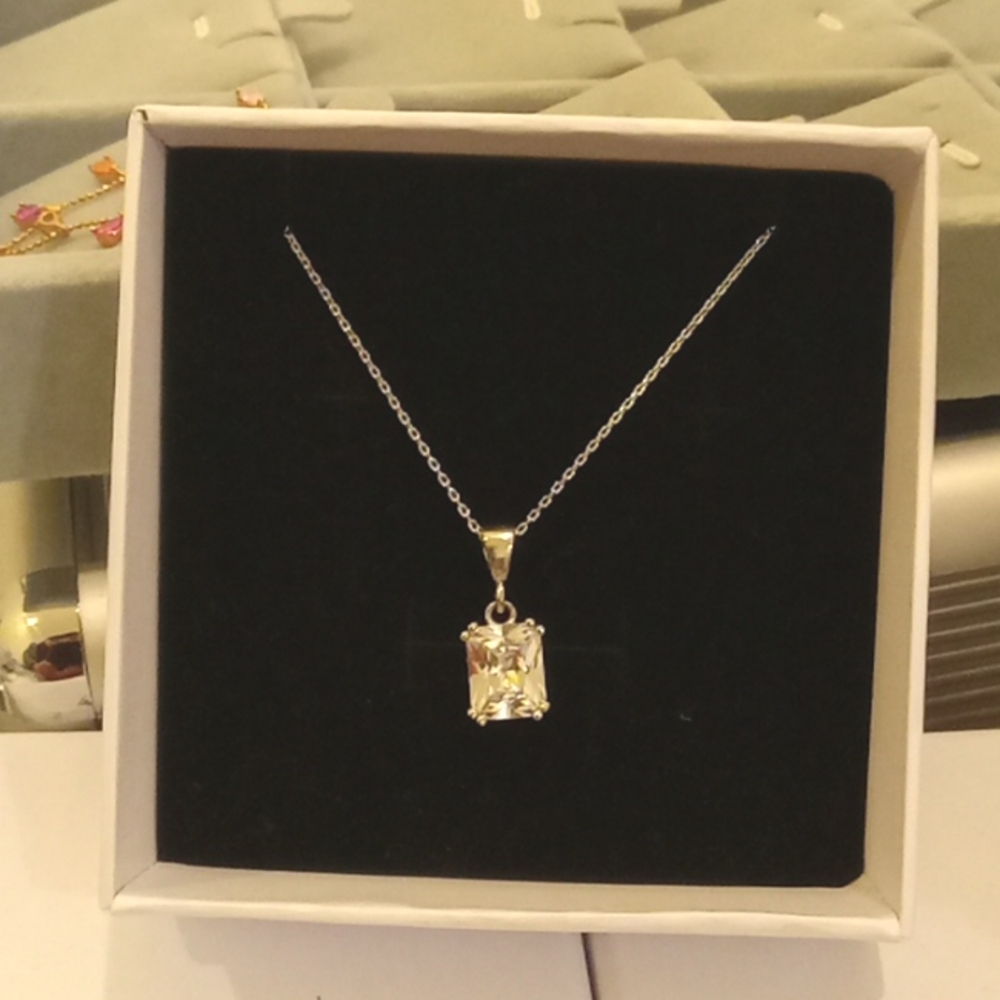925 Sterling Silver Square Classic Necklace